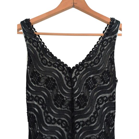 VTG 90s Y2K Mesh Lace Midi Slip Dress XS Stretch Whimsigoth Witchy Fairy‎ Grunge - Picture 3 of 5